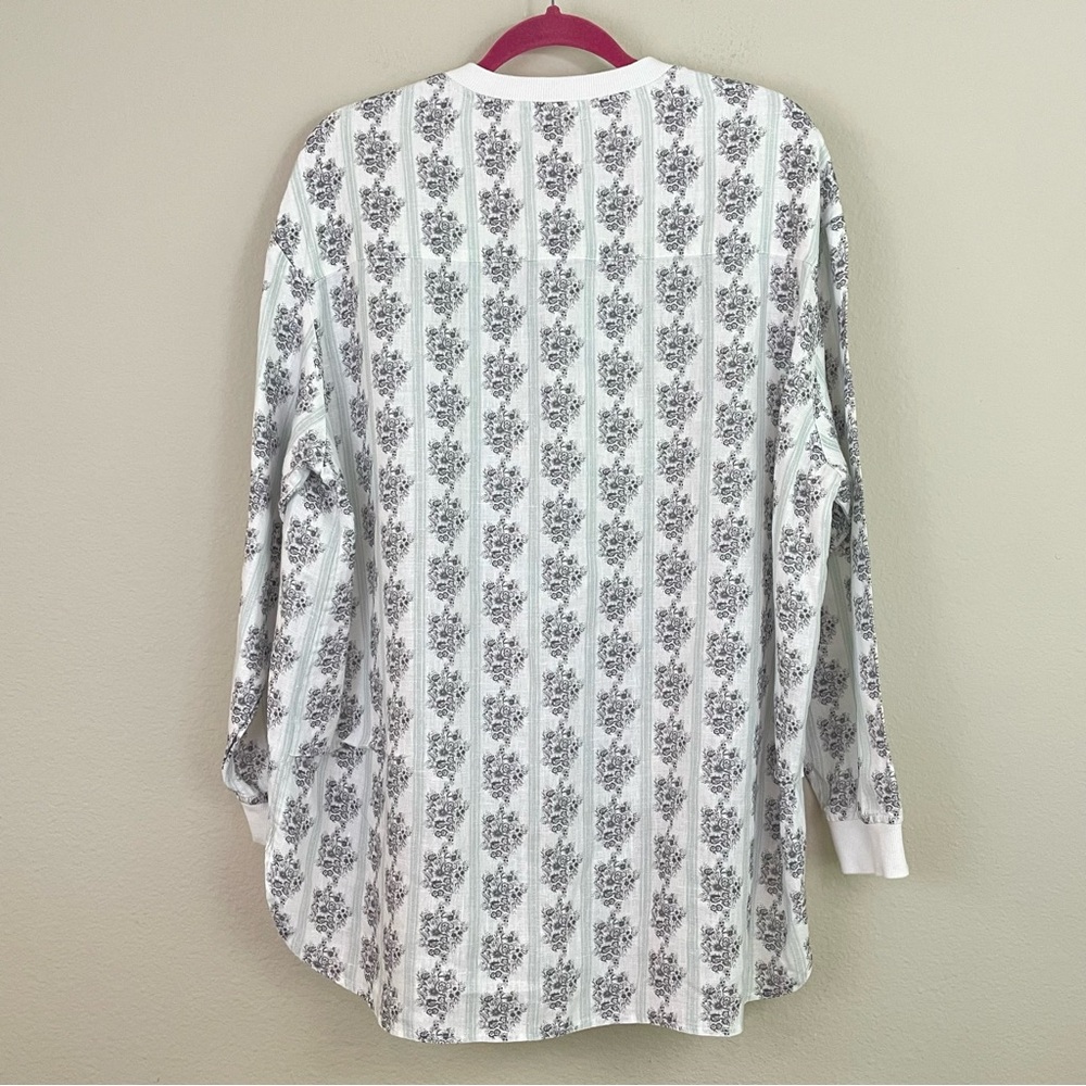Linen Tales for Linen The Label Floral Tie-Hem Long Sleeve Top Size S/M - Picture 8 of 10